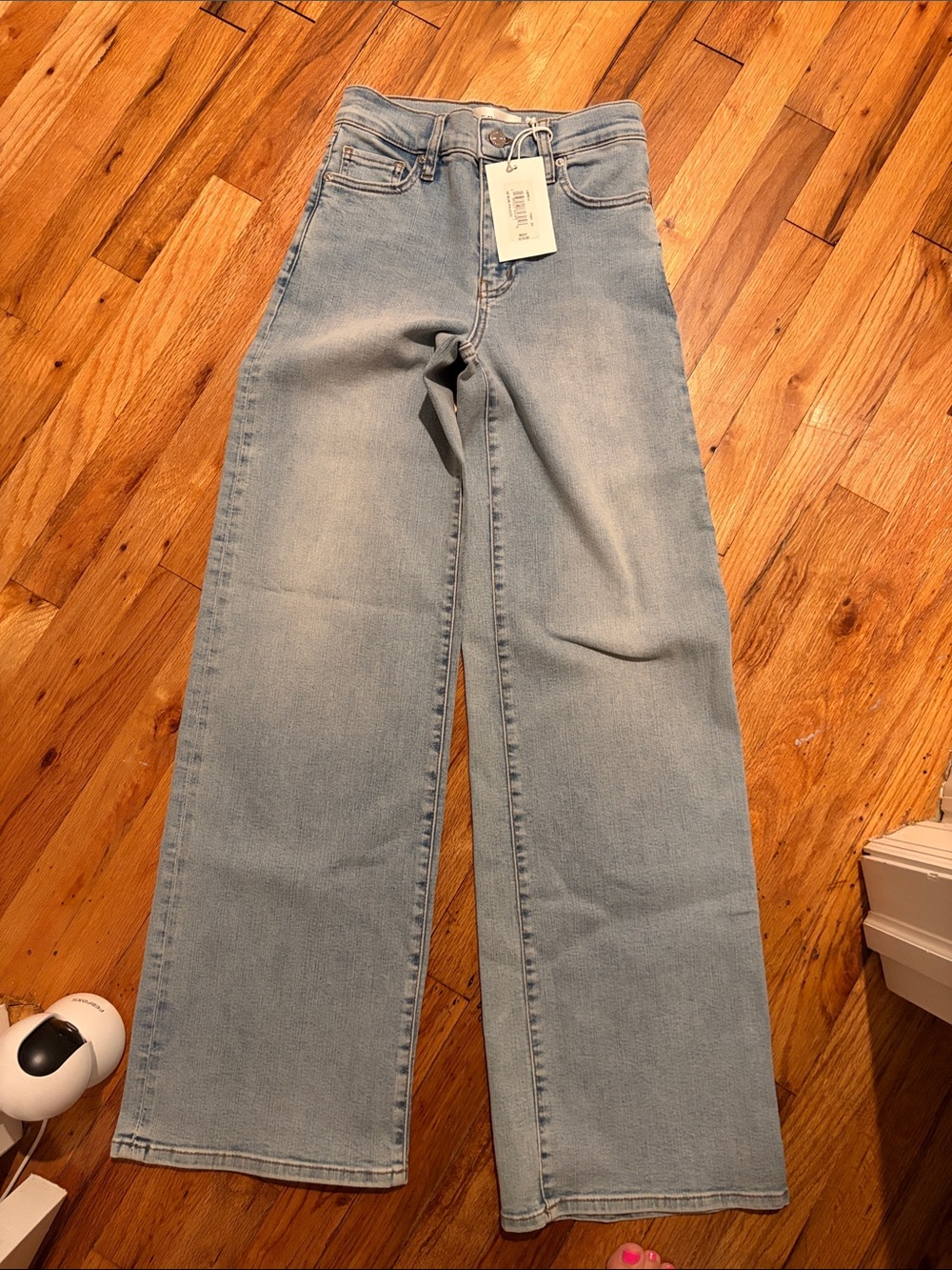 Frame Denim Light Blue High-Rise Wide Leg Jeans